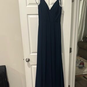Navy Sleeveless Haley Paige Maxi Gown / Bridesmaid Dress